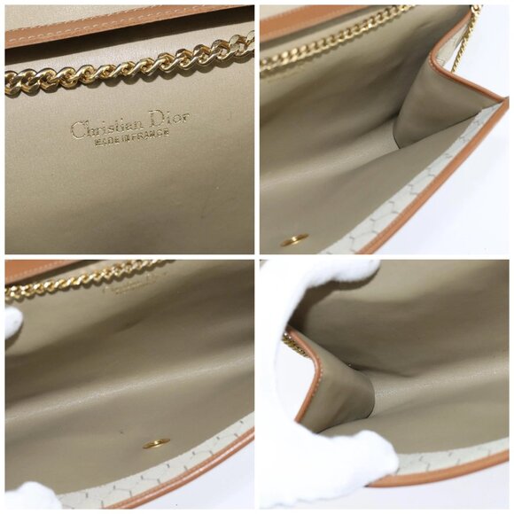 Christian Dior Honeycomb Canvas Chain Shoulder Bag Beige Auth bs30461 - Picture 15 of 16